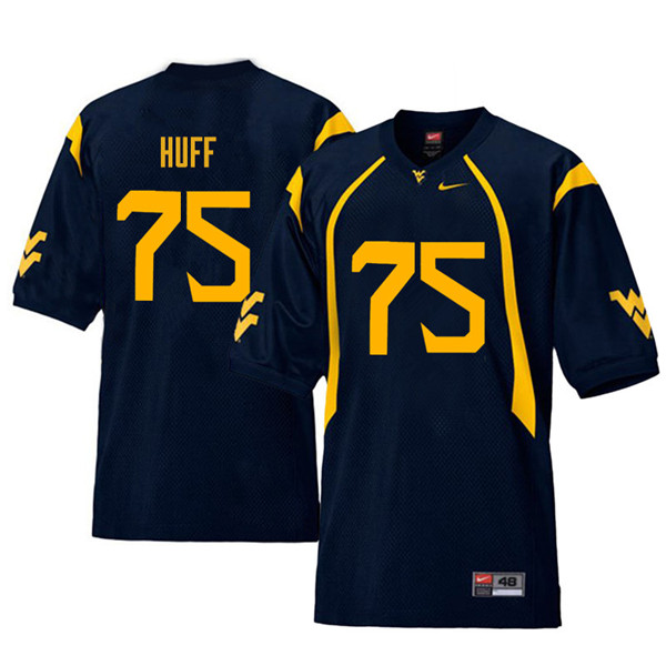 Men #75 Sam Huff West Virginia Mountaineers Retro College Football Jerseys Sale-Navy